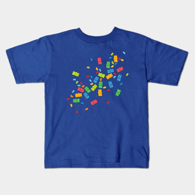 Jelly Beans & Gummy Bears Explosion Kids T-Shirt by XOOXOO